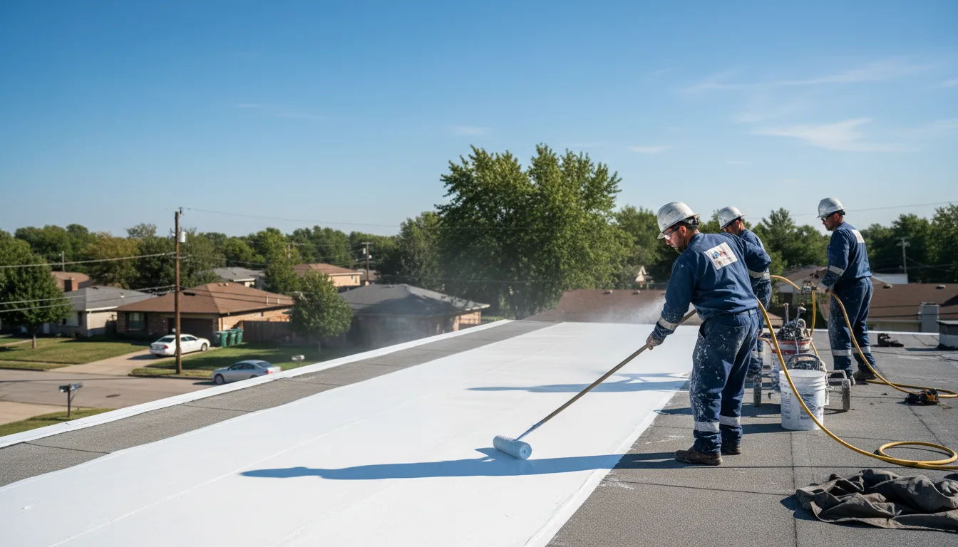 Commercial roof coating in Shobonier, IL near me